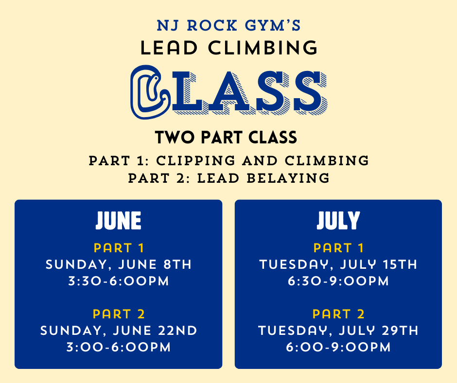 NJ Rock Gym Lead Climbing Class