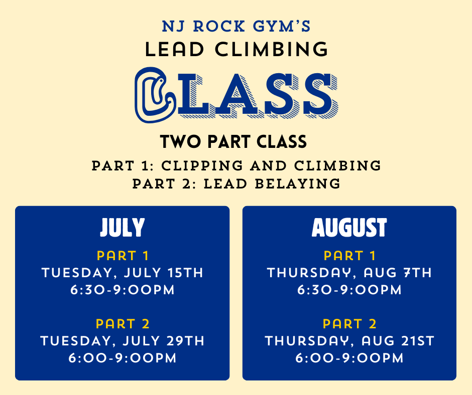 NJ Rock Gym Lead Climbing Class