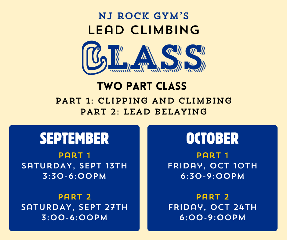 NJ Rock Gym Lead Climbing Class