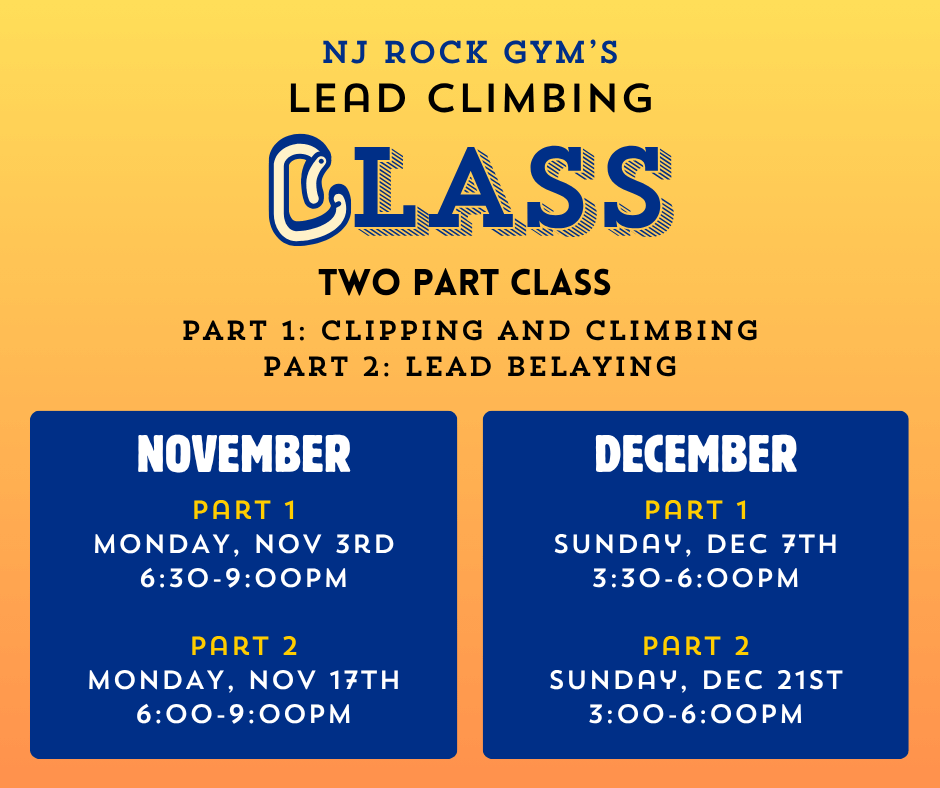 NJ Rock Gym Lead Climbing Class