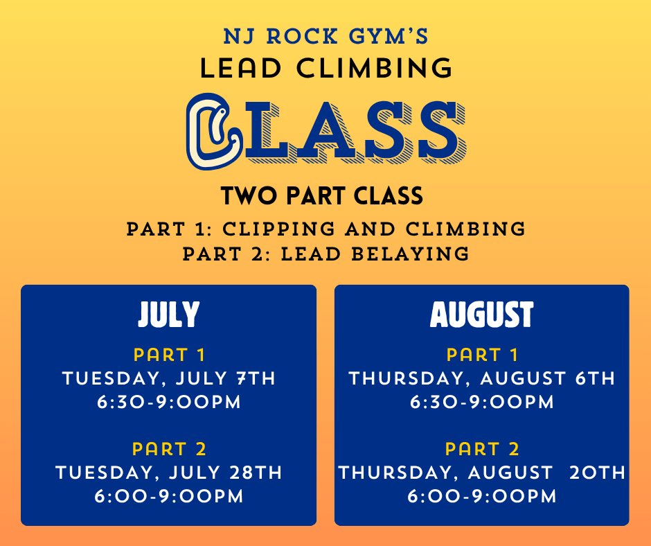 NJ Rock Gym Lead Climbing Class