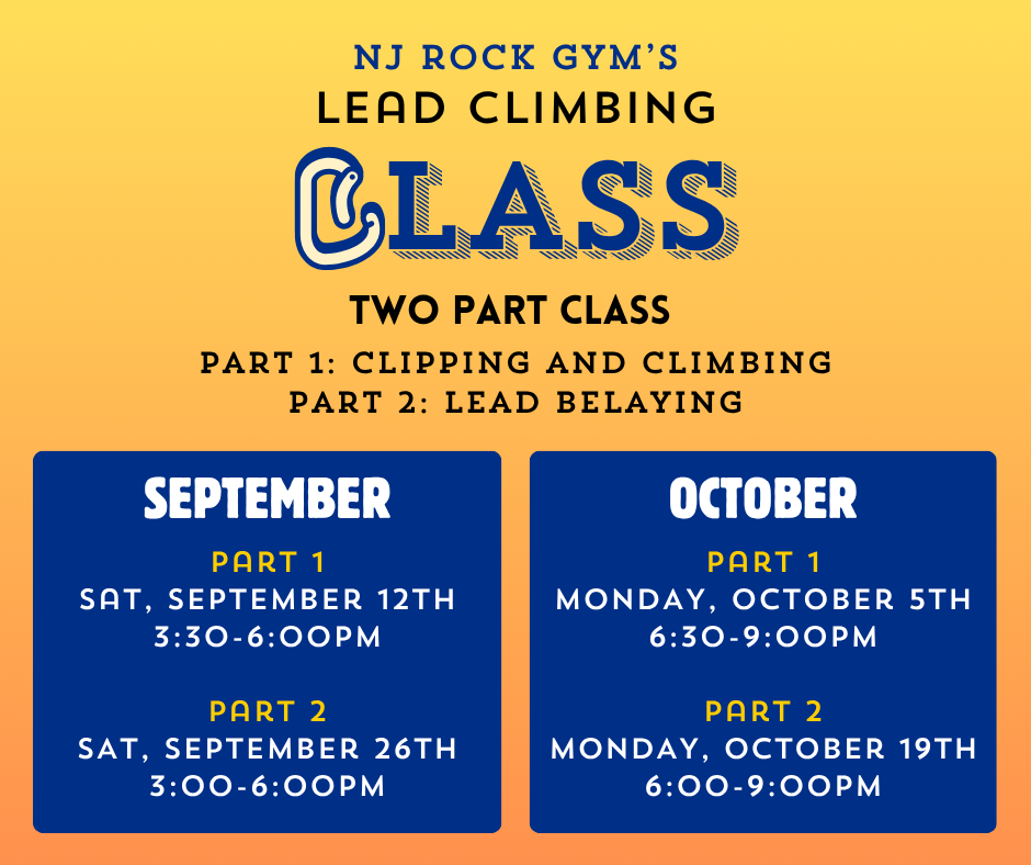 NJ Rock Gym Lead Climbing Class